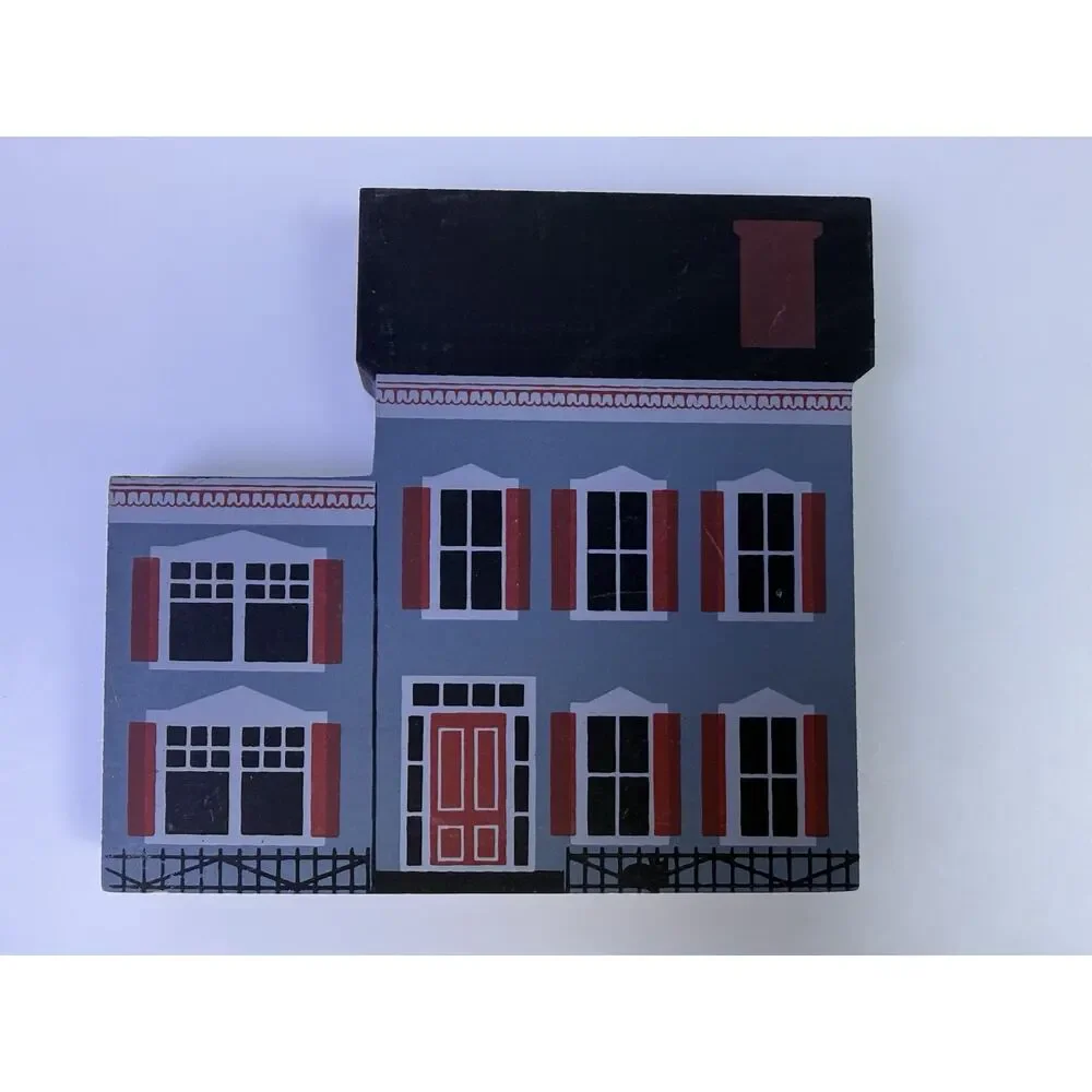The Cat’s Meow 1986 Series IV Set Of 5 Wooden Painted Shelf Sitter Village